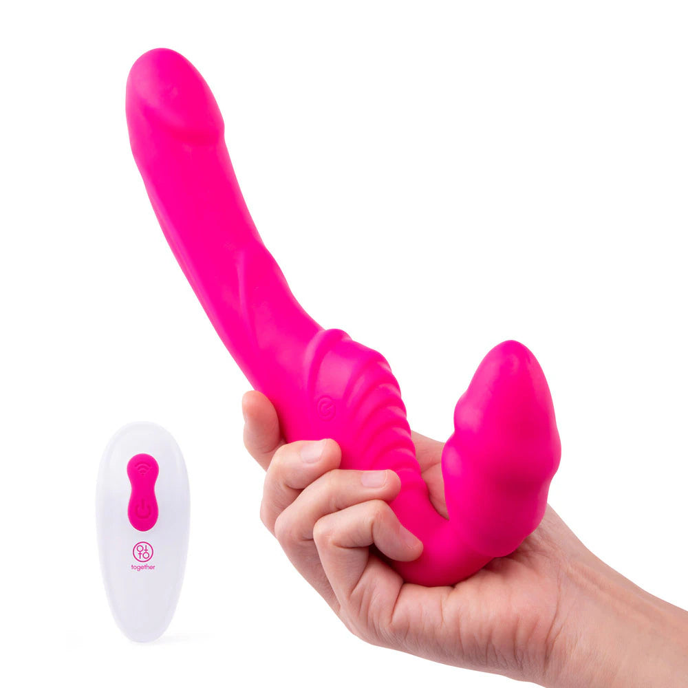 Strapless Remote Control Vibrator - Pink